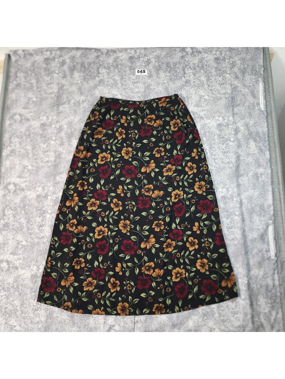 Vintage Flowy Dark Academia Floral A Line Maxi Skirt Size M Dark Cottagecore